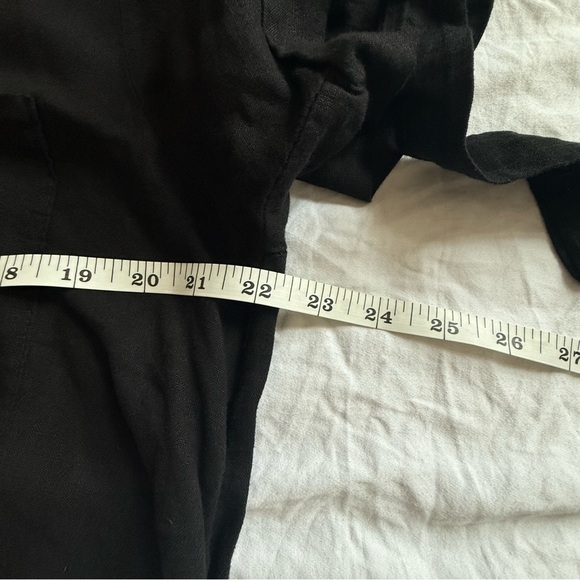 Tempo Paris Linen Cotton Shirt Dress Black M/L Made in Italy Button Front - Picture 9 of 9